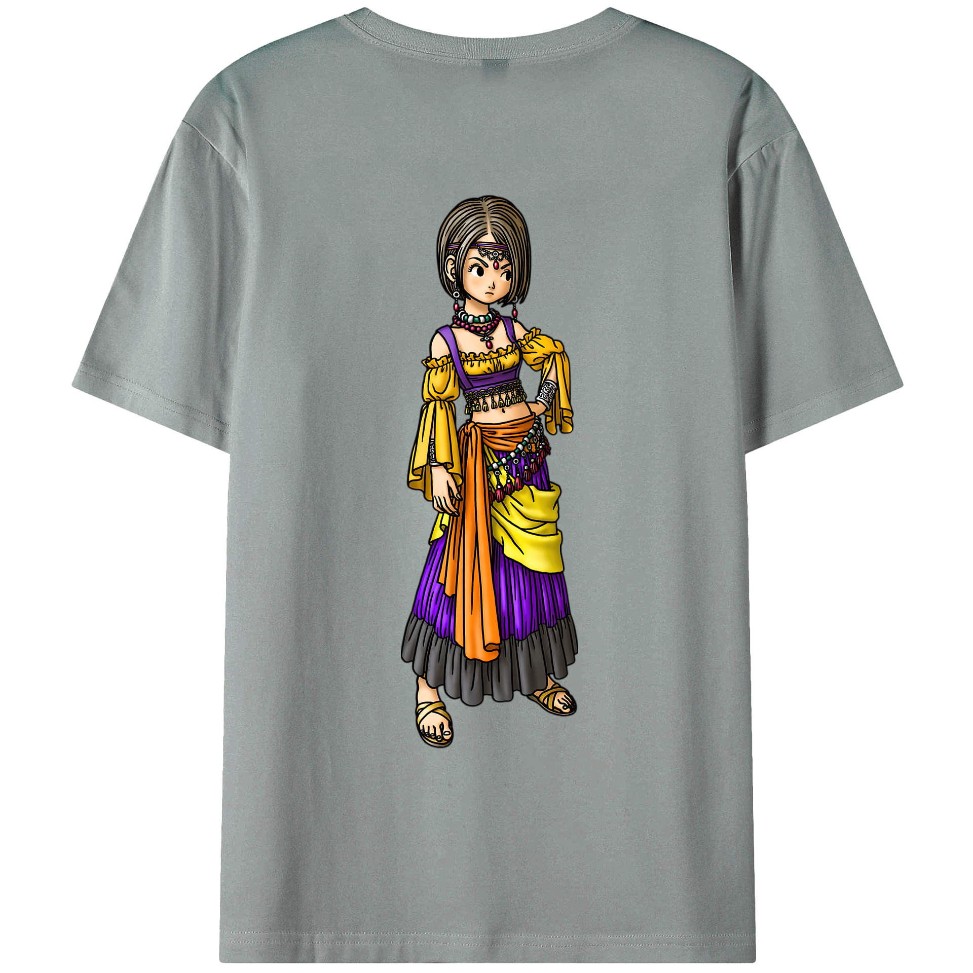 （画像用） ドラゴンクエスト Doragon Kuesuto Dragon Quest 綿100％ メンズ半袖Tシャツ（バックプリント） 通気性